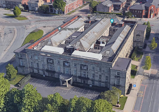 Town Hall arial view